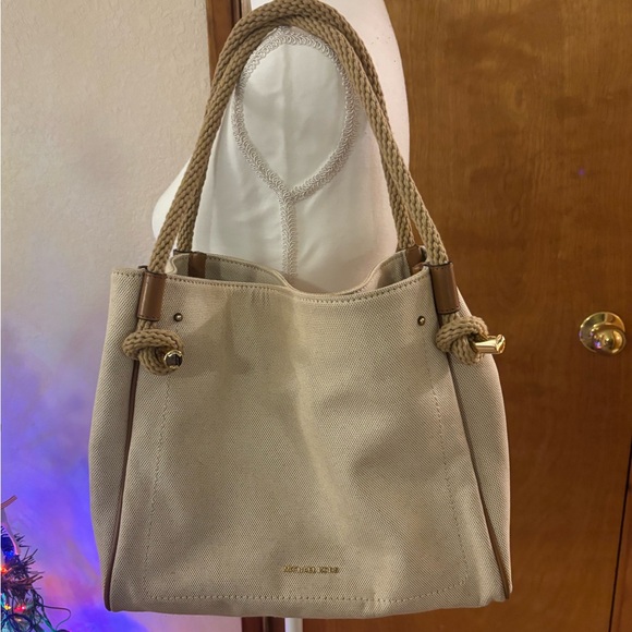 Michael Kors Tan Tote with Gold Accents - Picture 1 of 15